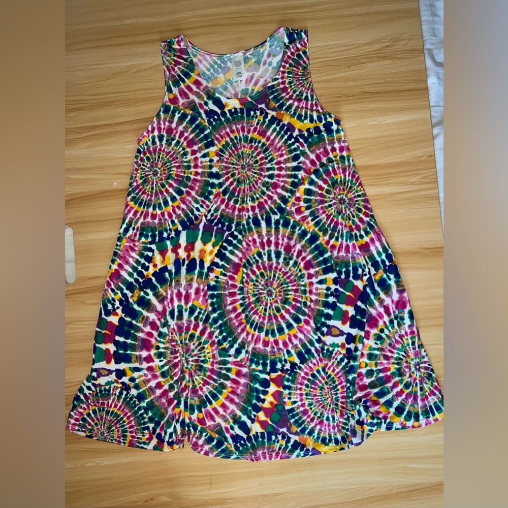 Colorful Tie-Dye Sleeveless Dress